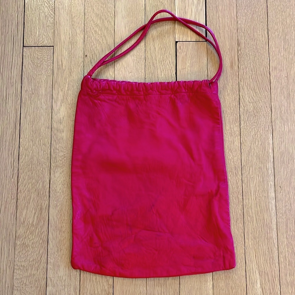 Vintage red leather satchel